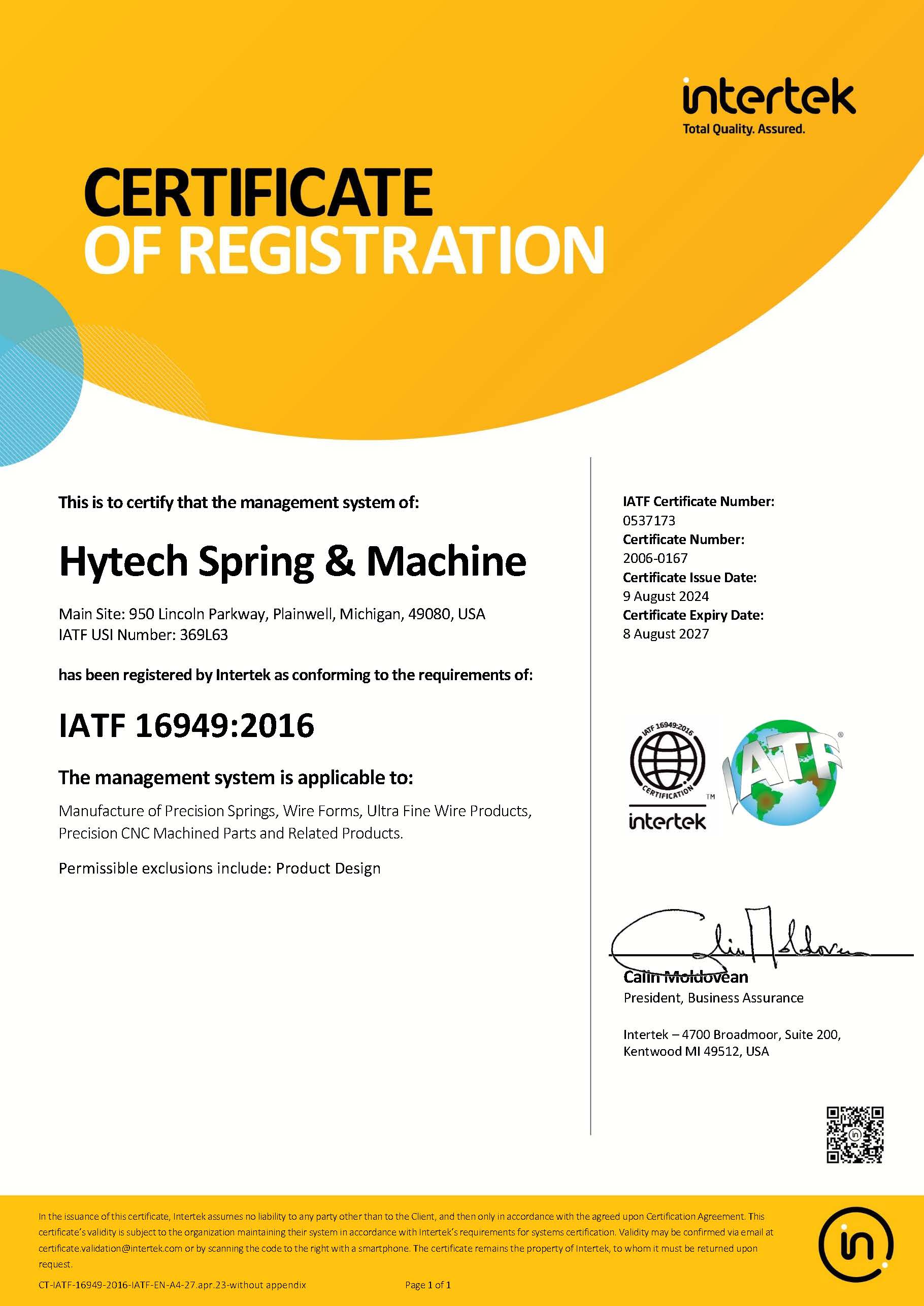 Quality & Certifications